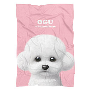 Ogu the Bichon Retro Fleece Blanket