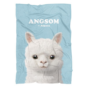 Angsom the Alpaca Retro Fleece Blanket
