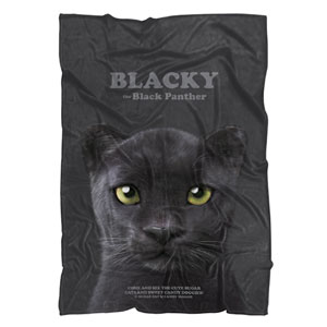 Blacky the Black Panther Retro Fleece Blanket