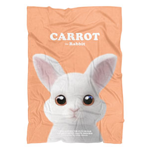 Carrot the Rabbit Retro Fleece Blanket