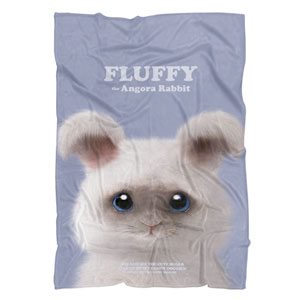 Fluffy the Angora Rabbit Retro Fleece Blanket