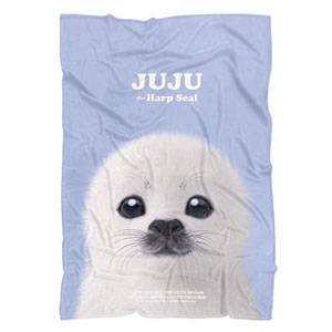 Juju the Harp Seal Retro Fleece Blanket
