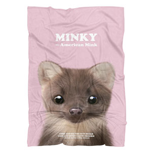 Minky the American Mink Retro Fleece Blanket