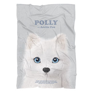 Polly the Arctic Fox Retro Fleece Blanket