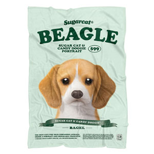 Bagel the Beagle New Retro Fleece Blanket