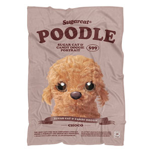 Choco the Poodle New Retro Fleece Blanket