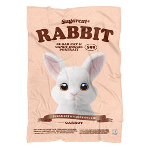 Carrot the Rabbit New Retro Fleece Blanket