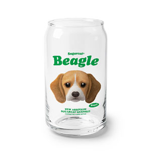 Bagel the Beagle TypeFace Beer Can Glass