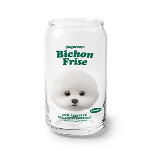 Dongle the Bichon TypeFace Beer Can Glass