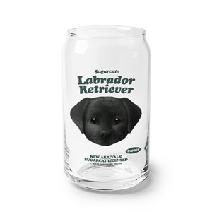 Pepper the Labrador Retriever TypeFace Beer Can Glass