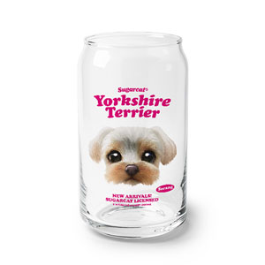 Sarang the Yorkshire Terrier TypeFace Beer Can Glass