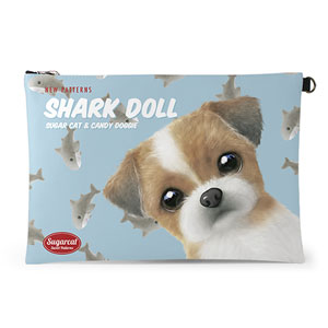Peace the Shih Tzu’s Shark Doll New Patterns Leather Clutch (Flat)