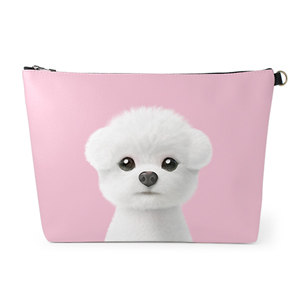 Louis the Bichon Frise Leather Clutch (Triangle)