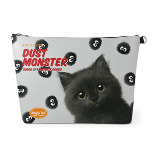 Reo the Kitten&#039;s Dust Monster New Patterns Leather Clutch (Triangle)