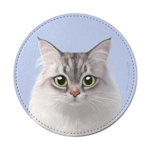Miho the Norwegian Forest Leather Coaster