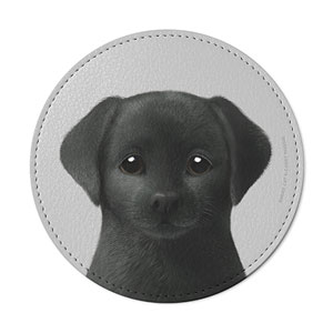 Pepper the Labrador Retriever Leather Coaster