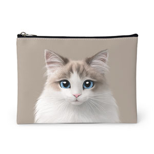 Autumn the Ragdoll Leather Pouch (Flat)