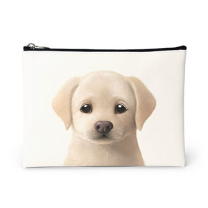 Butter the Labrador Retriever Leather Pouch (Flat)