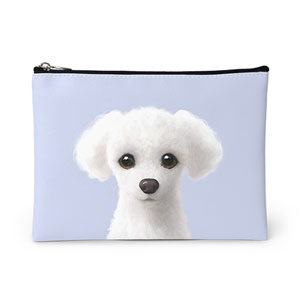 Siri the White Poodle Leather Pouch