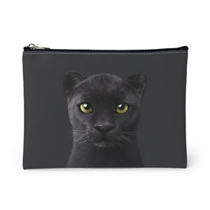 Blacky the Black Panther Leather Pouch (Flat)