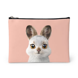 Bunny the Mountain Hare Leather Pouch (Flat)