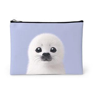 Juju the Harp Seal Leather Pouch (Flat)