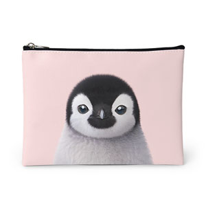 Peng Peng the Baby Penguin Leather Pouch (Flat)