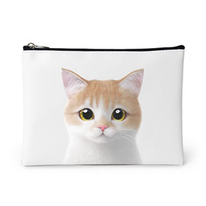 Yuja the British Shorthair Leather Pouch (Flat)