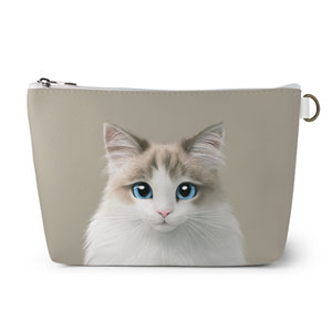 Autumn the Ragdoll Leather Pouch (Triangle)
