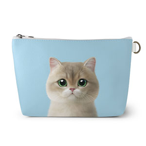 Christmas the British Shorthair Leather Pouch (Triangle)
