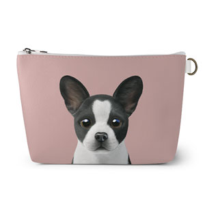 Franky the French Bulldog Leather Pouch (Triangle)