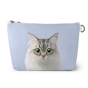 Miho the Norwegian Forest Leather Pouch (Triangle)