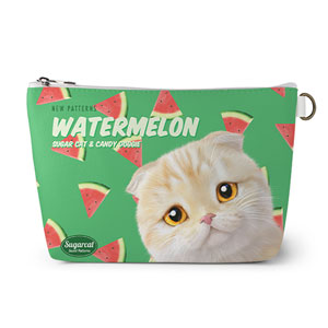 Achi’s Watermelon New Patterns Leather Pouch (Triangle)