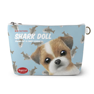 Peace the Shih Tzu’s Shark Doll New Patterns Leather Pouch (Triangle)