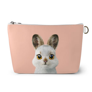 Bunny the Mountain Hare Leather Pouch (Triangle)