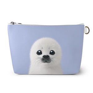 Juju the Harp Seal Leather Pouch (Triangle)