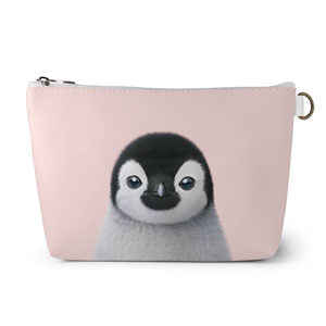 Peng Peng the Baby Penguin Leather Pouch (Triangle)