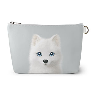 Polly the Arctic Fox Leather Pouch (Triangle)