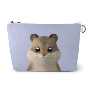 Ramji the Hamster Leather Pouch (Triangle)