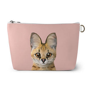 Scarlet the Serval Leather Pouch (Triangle)