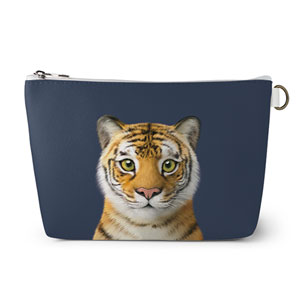 Tigris the Siberian Tiger Leather Pouch (Triangle)