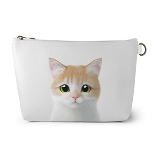 Yuja the British Shorthair Leather Pouch (Triangle)