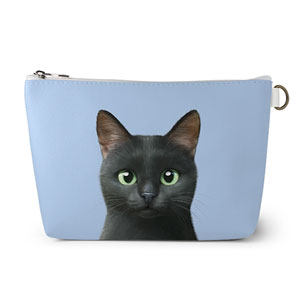 Zoro the Black Cat Leather Pouch (Triangle)