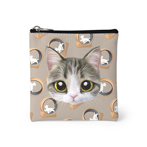 Kung’s Cat Wheel Face Mini Pouch