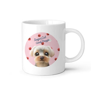 Sarang the Yorkshire Terrier’s Strawberry &amp; Cream Script Logo Mug