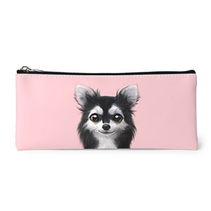 Cola the Chihuahua Leather Pencilcase (Flat)