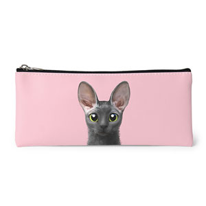 Cong the Cornish Rex Leather Pencilcase