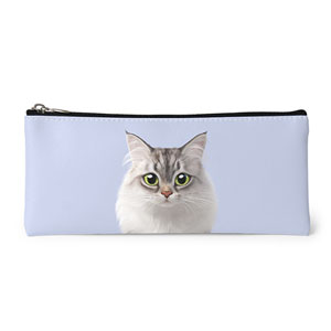 Miho the Norwegian Forest Leather Pencilcase (Flat)