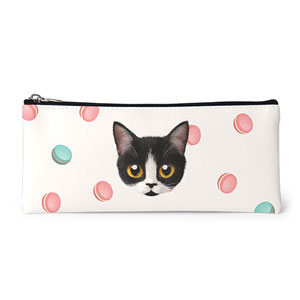 Jelly’s Macaroon Face Leather Pencilcase (Flat)