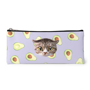 Ohsiong’s Avocado Face Leather Pencilcase (Flat)